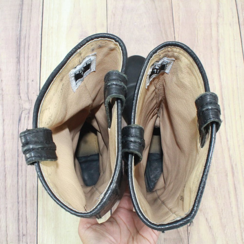 FRYE Maxine Trapunto Harness Brown Leather Motorcycle Boots Size 8 B - Picture 6 of 14
